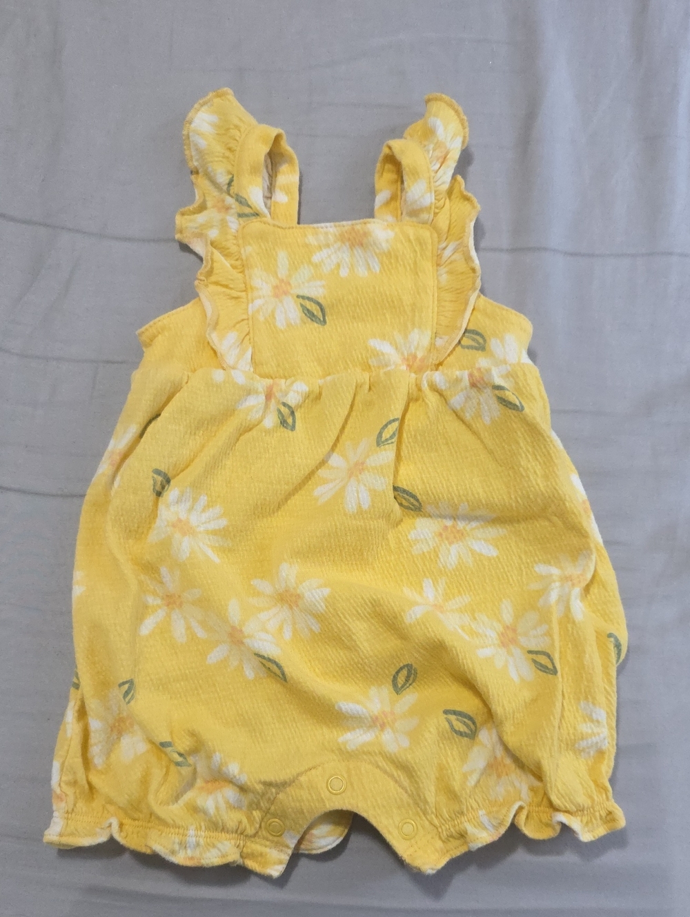 Carter's Yellow Daisy Ruffle-Strap Baby Romper